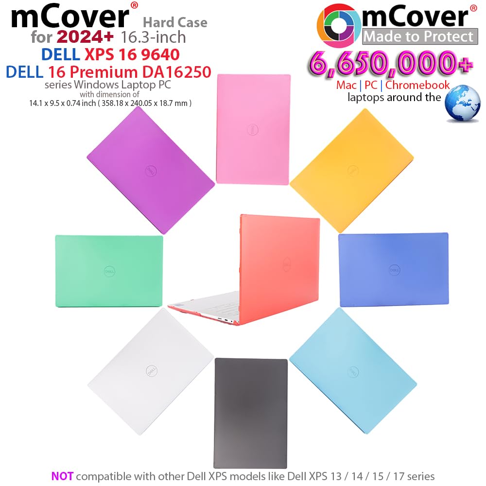mCover Case ONLY Compatible for 2024 or Later 16.3 Dell 16 Premium DA16250 and XPS 16 9640 Series non-2-in-1 Traditional Windows Notebook Computers NOT Fitting Any Other Dell Models - Clear product thumbnail 5