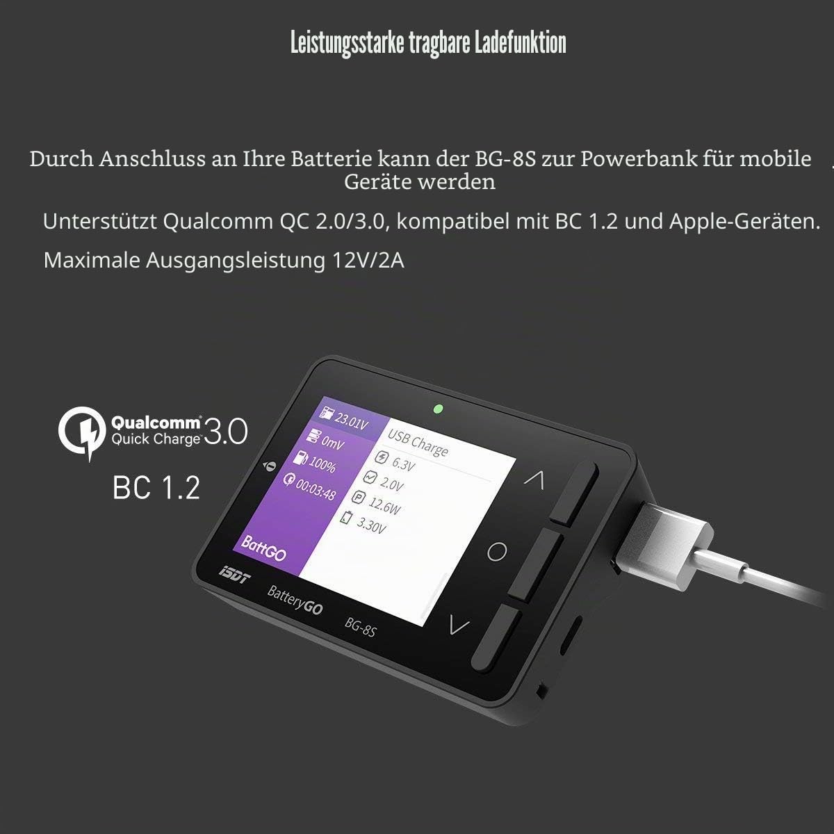 ISDT BG-8S Batteriekapazitätstester, LCD Spannungsprüfer, Intelligent Balancer für LiPo/Life/Li-ion/NiMH/NiCd