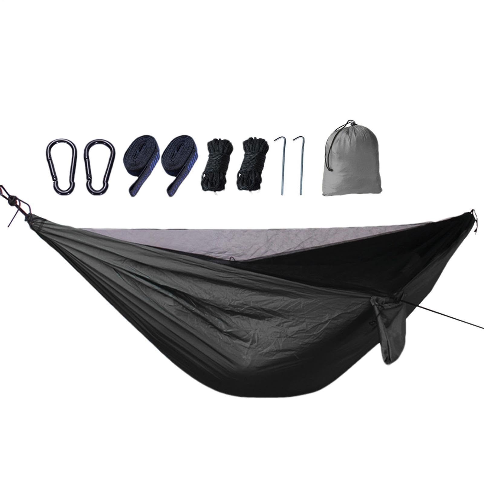 Hamac Avec Moustiquaire Pliable, Équipement Camping, Bâche, Moustiquaire | Forte capacité de charge Pour Plage, Backpacking, Pique-Nique Jardin, Camping, Activités Nature, Aventuriers Plein Air