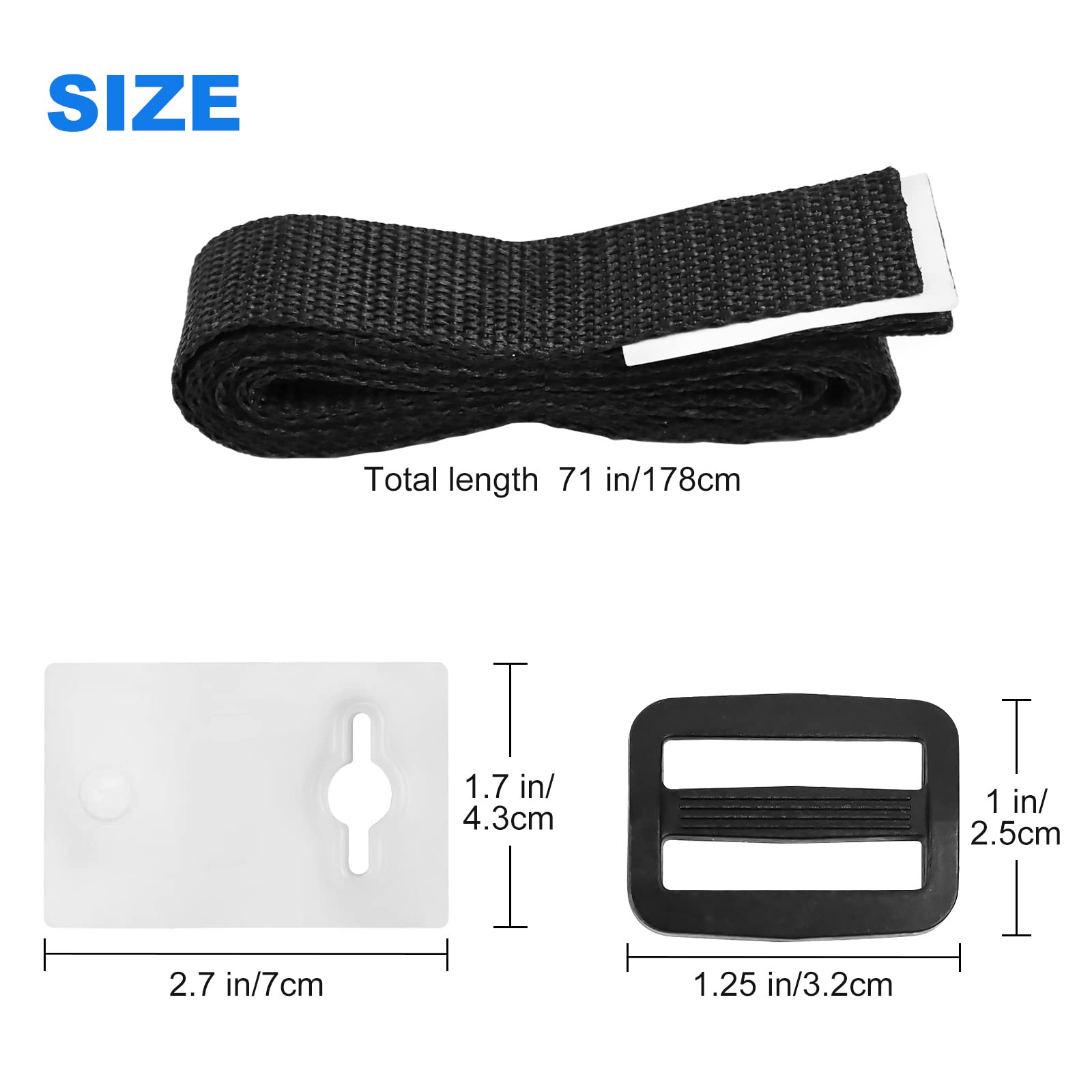 S-Union Kit de Fijación para Carrete de Cubierta Solar,Kit de Correas de Manta Solar para Piscina Universal enterrada Que Incluye 8 Correas de Nailon con lengüetas, 8 Placas de cordón, 8 Hebillas