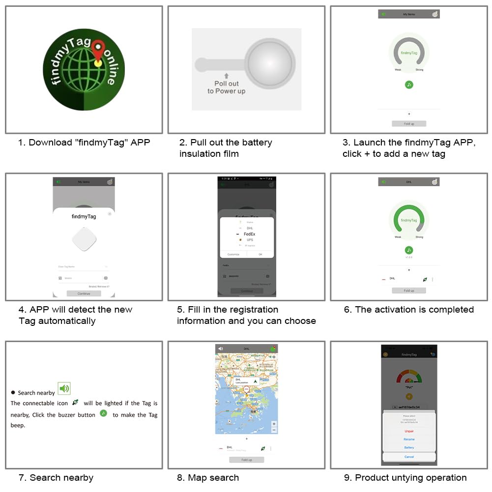 Ainiv Smart Tag 1 opakowanie, Bluetooth szukacz przedmiotów, tracker przedmiotów kompatybilny z iOS i Android, zasięg do 50 m/164 stóp, wodoodporny IP67, bezprzewodowy lokalizator zdalny dla kluczy