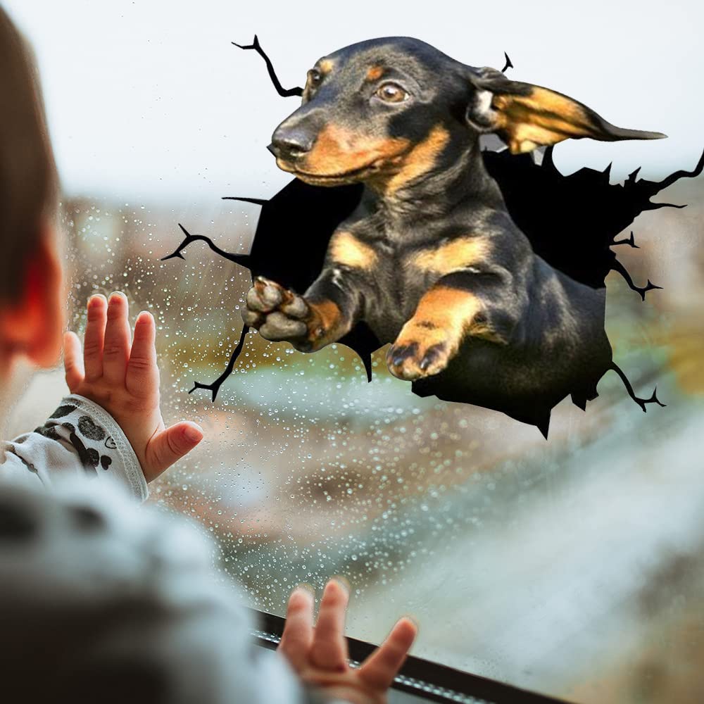 KedAiKJ Autocollant De Décoration De Voiture, Chien 3D Pour