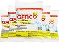 10 Pastilhas De Cloro Multiação T-200 Genco Para Piscina
