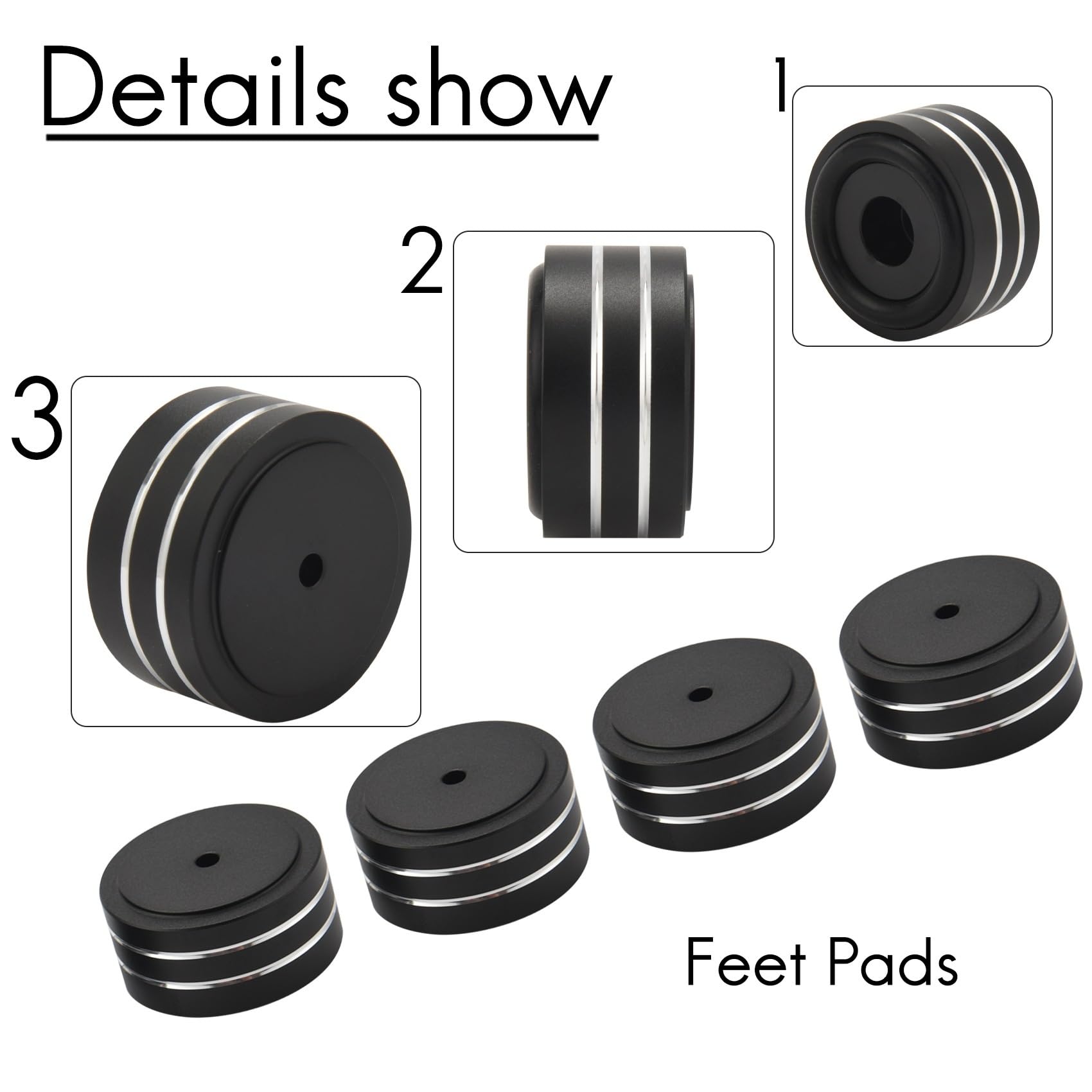 4 Piedi 40X20 Mm nel Alluminio HiFi AMP Altoparlante Stand di Supporto Giradischi Giradischi