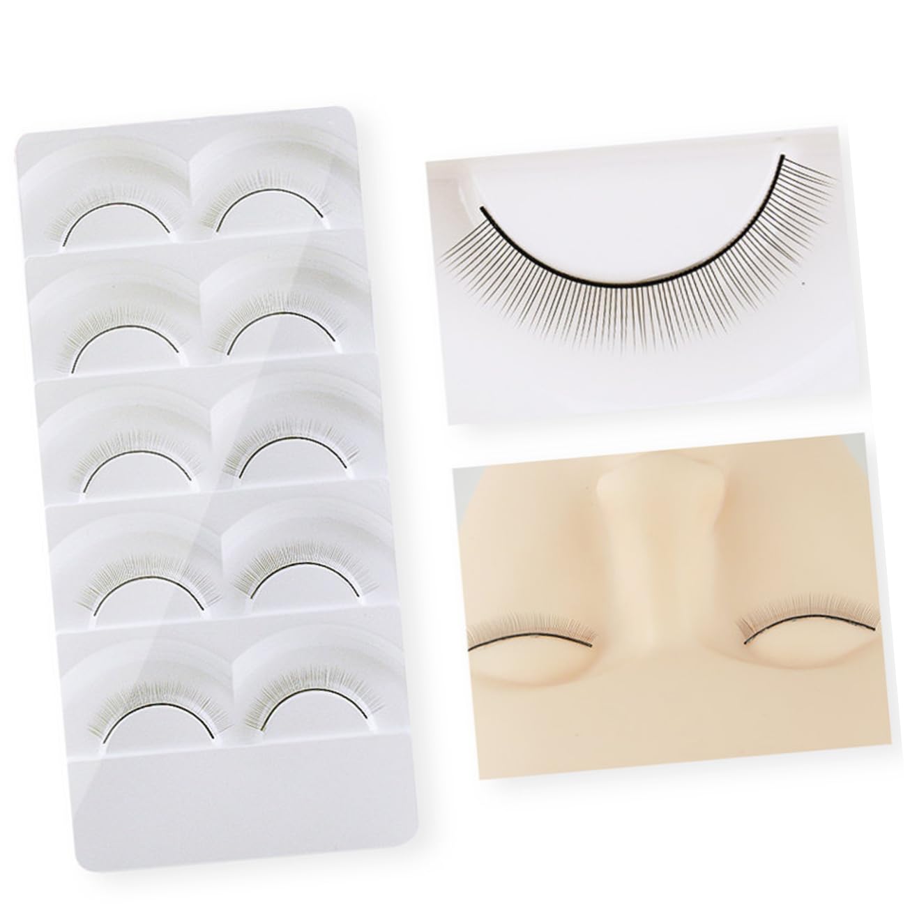 NULYLU Makeup Practice Training Head Eyelash Grafting Practice Kit Beginner's Eyelash Extension Set Silicone Model Head for Lash Grafting