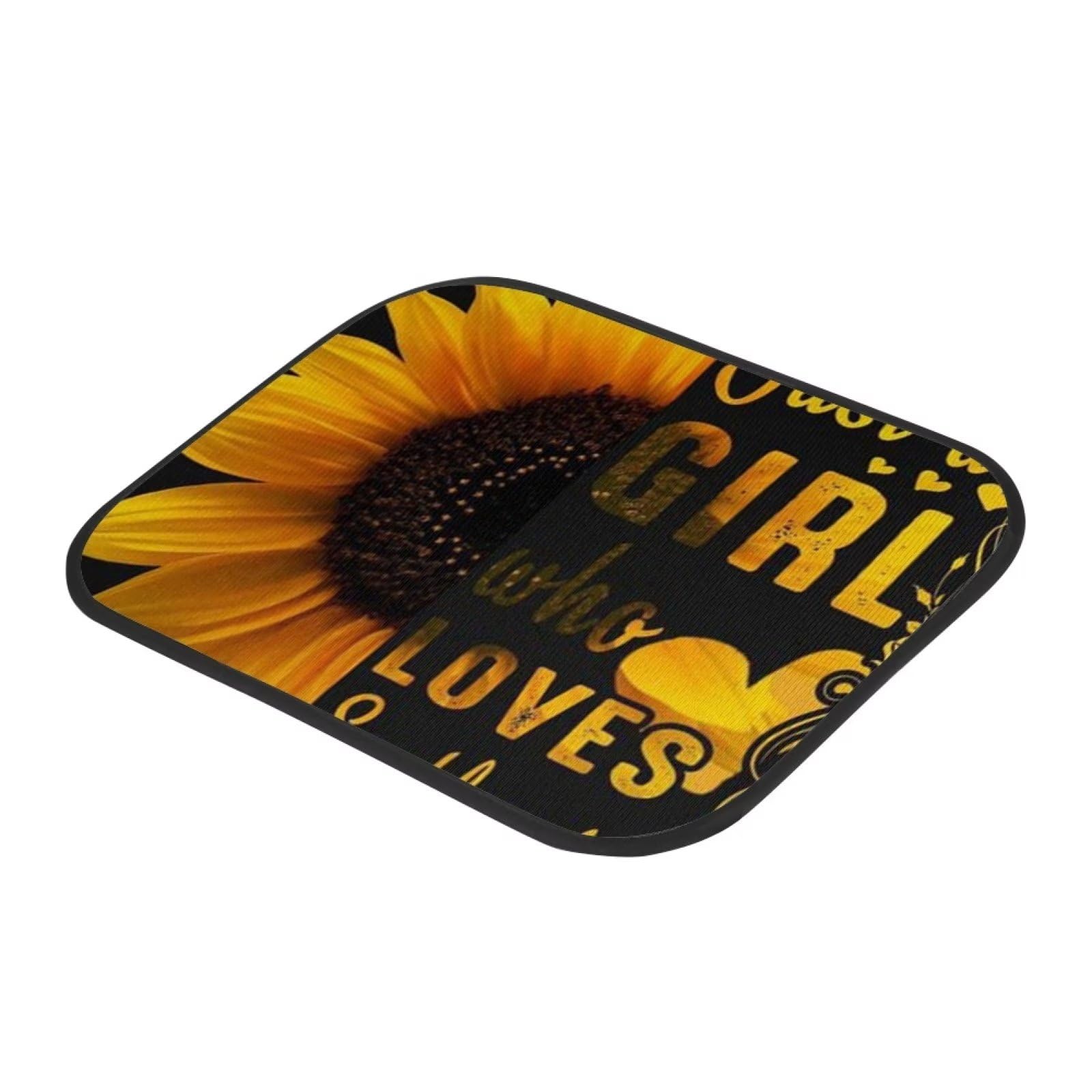 Love Sunflower Girl - Tappetini in gomma per auto, anteriori e posteriori, con retro in gomma antiscivolo, accessori interni auto