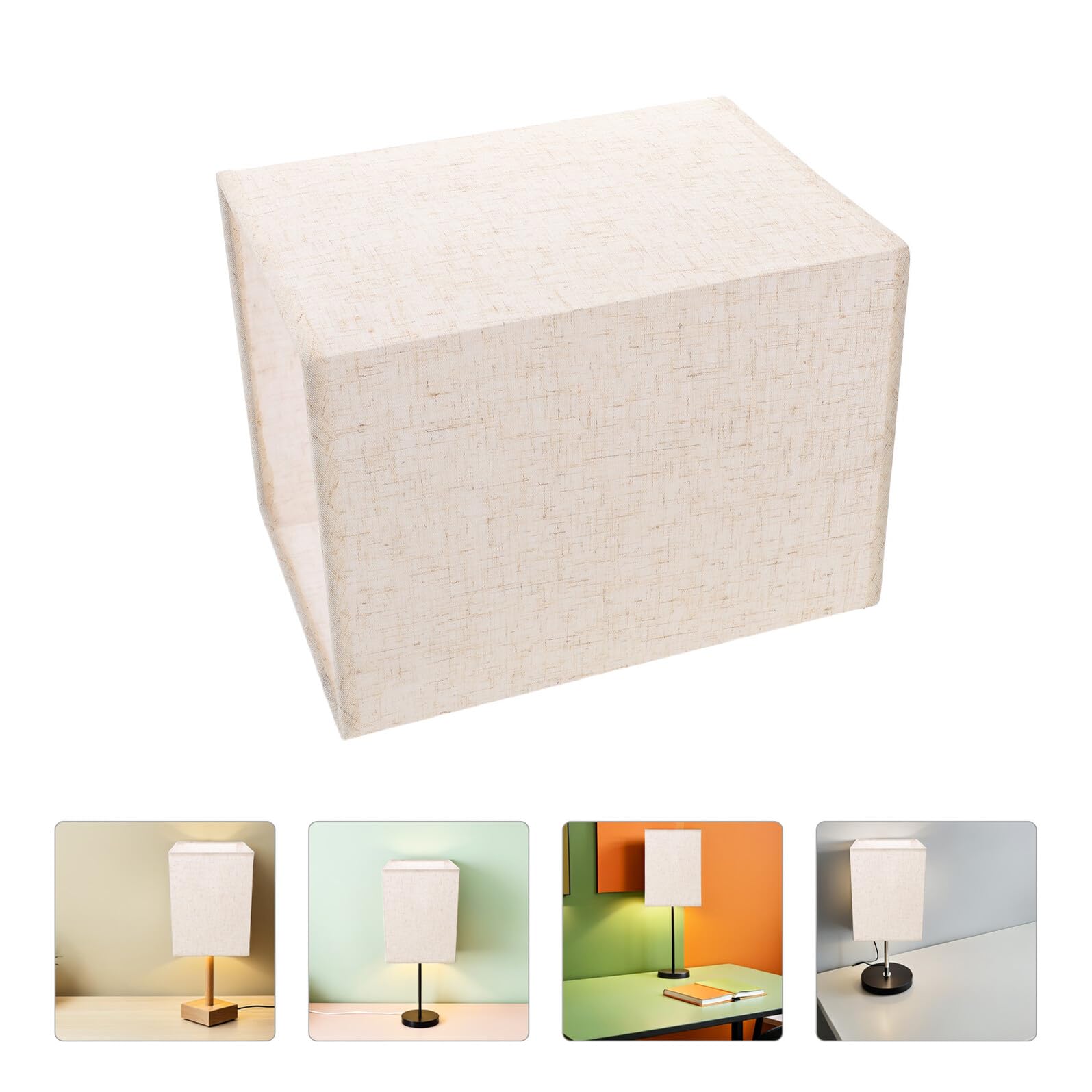 TOYANDONA Paralume Rettangolare Vintage Copertura Apparecchi di Illuminazione Paralume Rustico da Scrivania Clip Sostituzione per Camera da Letto e Soggiorno