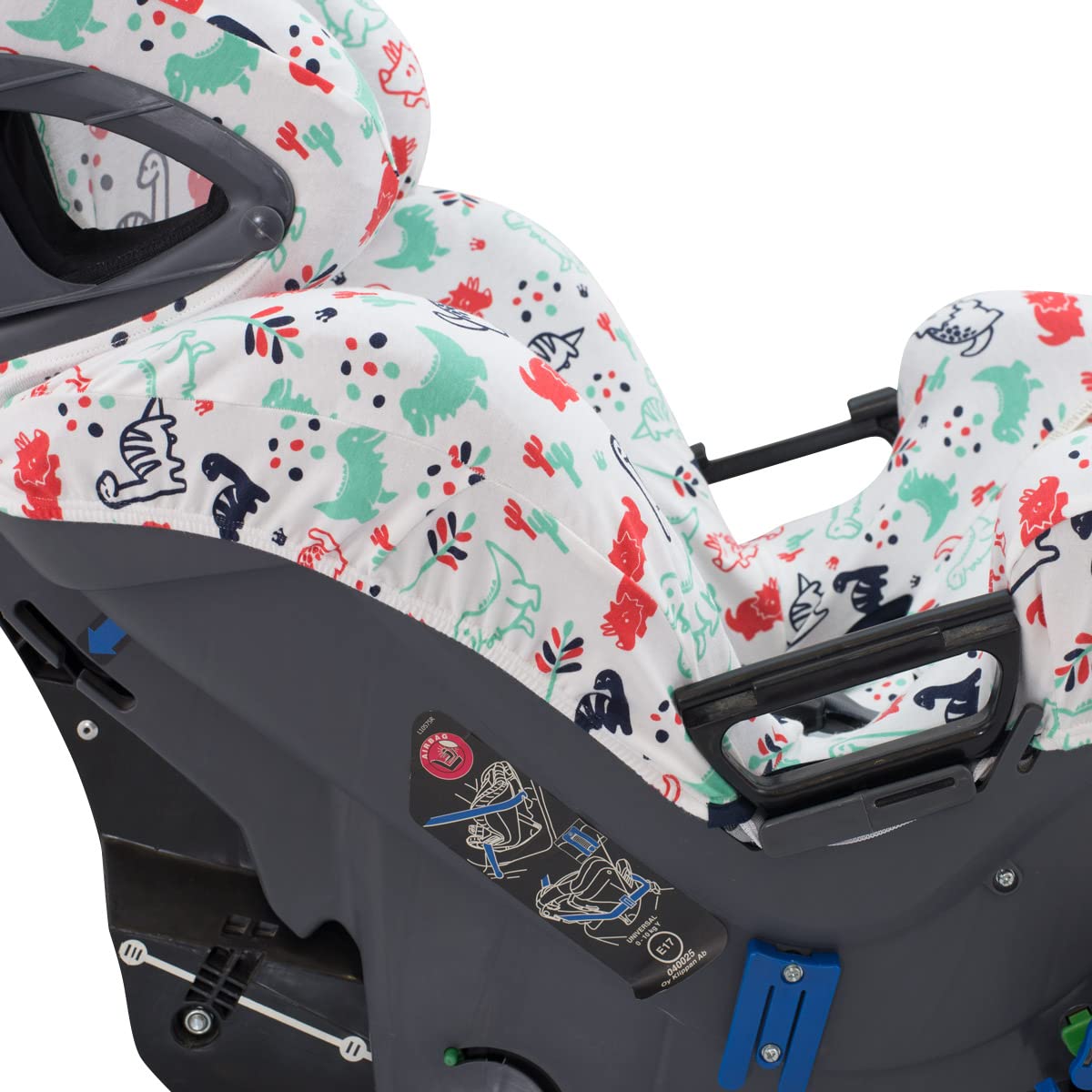 JYOKO Kids Bezug kompatibel mit Klippan Kiss 2, Klippan Kiss 2 Plus, aus Baumwolle (Dino Party)