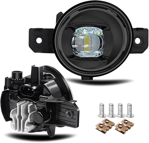 Cawanerl Luz antiniebla LED con anillo de halo de ojo de ángel de repuesto para Nissan 07-21 Altima, 04-19 Sentra (excepto SE-R), 13-16 Pathfinder,