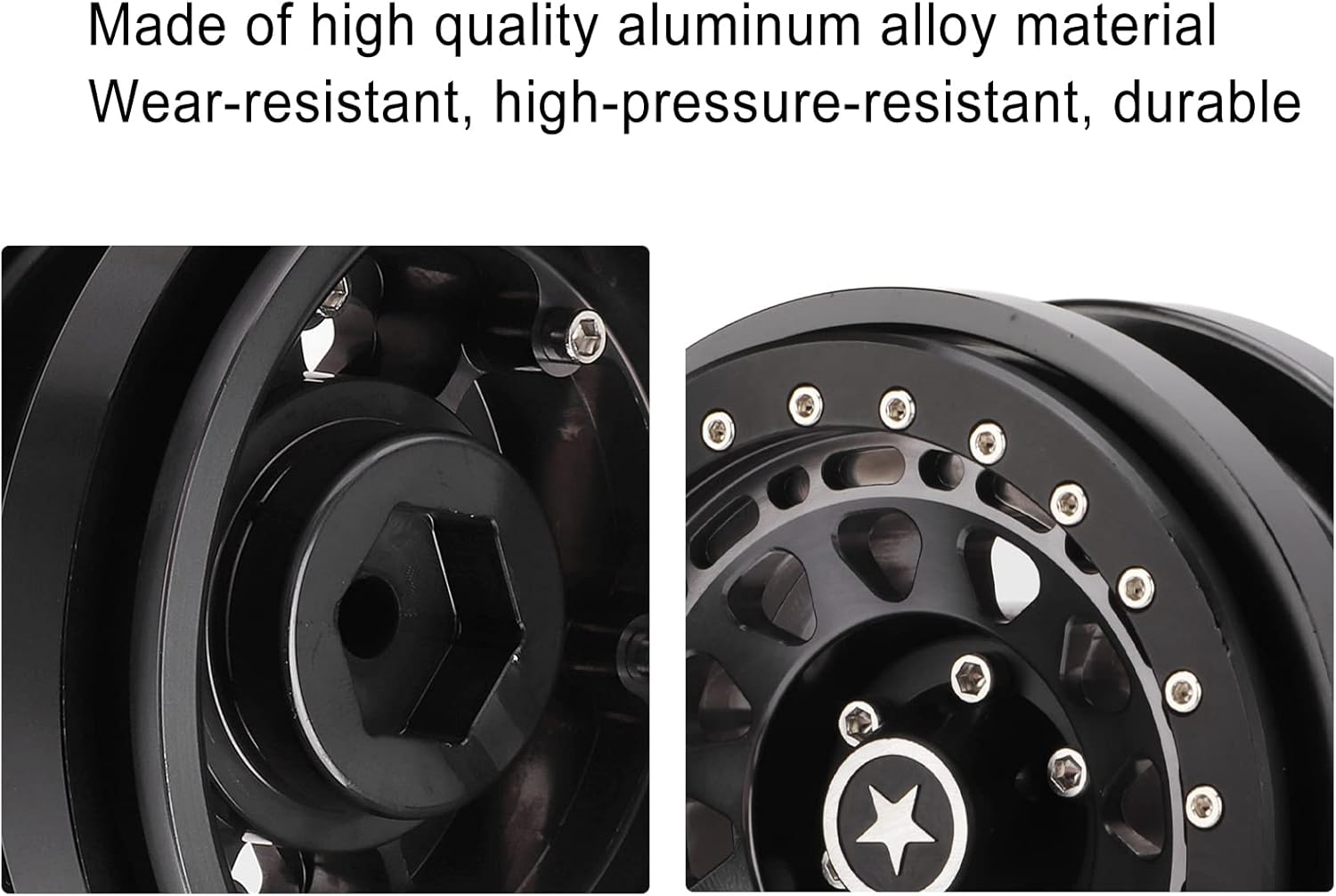 VBESTLIFE RC Car Tires,4 PCS RC Vehicle Wheels Rims 2.9in 12 Hole Aluminum Alloy RC Model Car Non Stick Metal Wheel Hub for 1/6 AXAIL SCX6