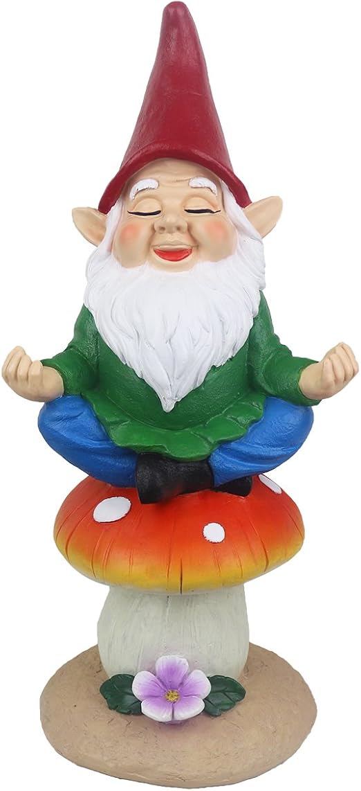 AAAgift 6.4x5.8x13.8 Zen Garden Gnome Statue Sitting on