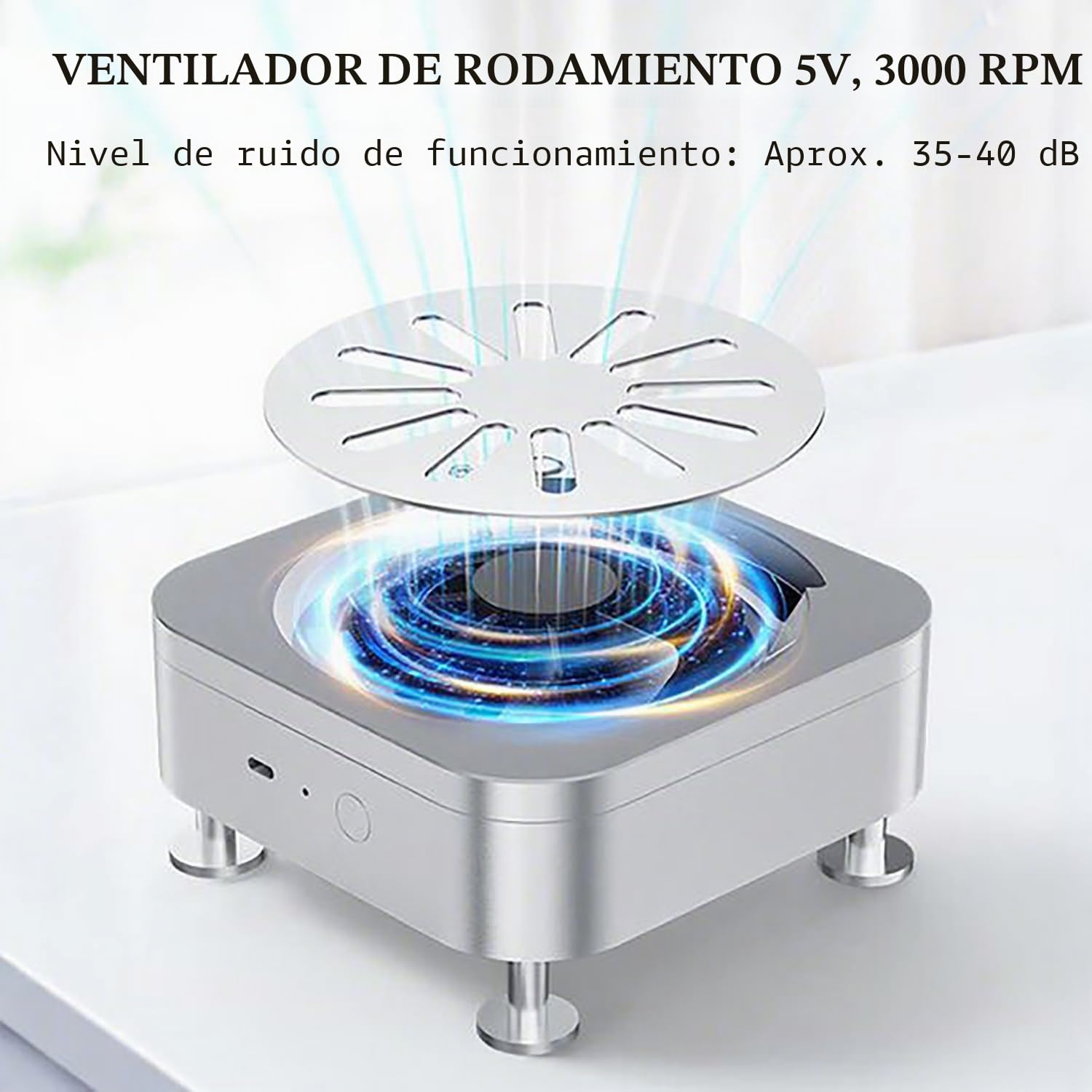 Soporte de escritorio de aluminio para Apple Mac mini M4/M4 Pro (2024), soporte de refrigeración de doble ventilador, diseño de base abierta con acceso de botón inferior y filtro de aire
