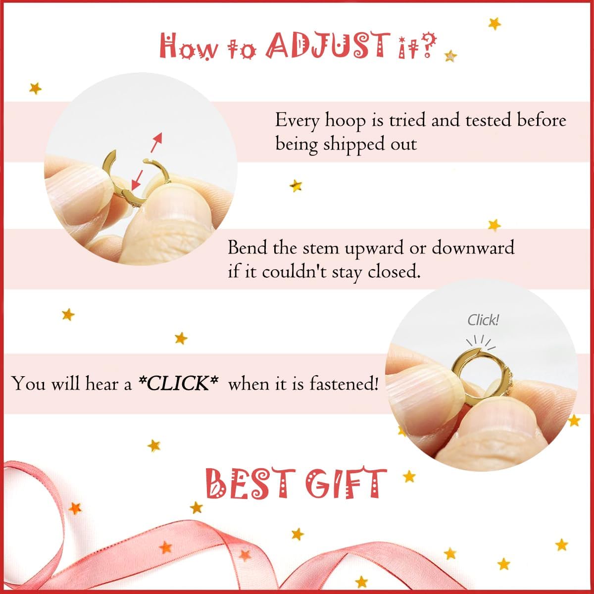 Me&Hz Gold Huggie Earrings Small Huggie Hoop Earrings for Women 14K Gold Plated Hypoallergenic Cubic Zirconia Huggies Mini Silver Hoop Earring for Women - Image 7