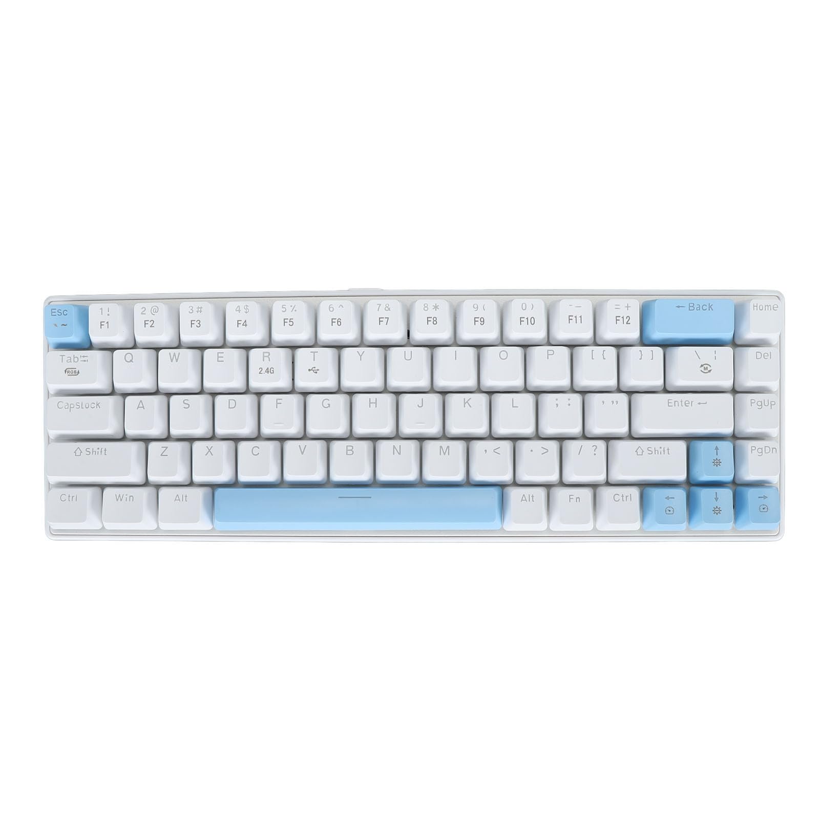 KIMISS Alta Compatibilidad 61 Teclas Mecánicas Interruptores Azul Interruptores BT5.0 USB C RGB Teclado de Juego de Retroiluminación para Teléfonos Inteligentes Capatales de Juegos de Alto (#1)