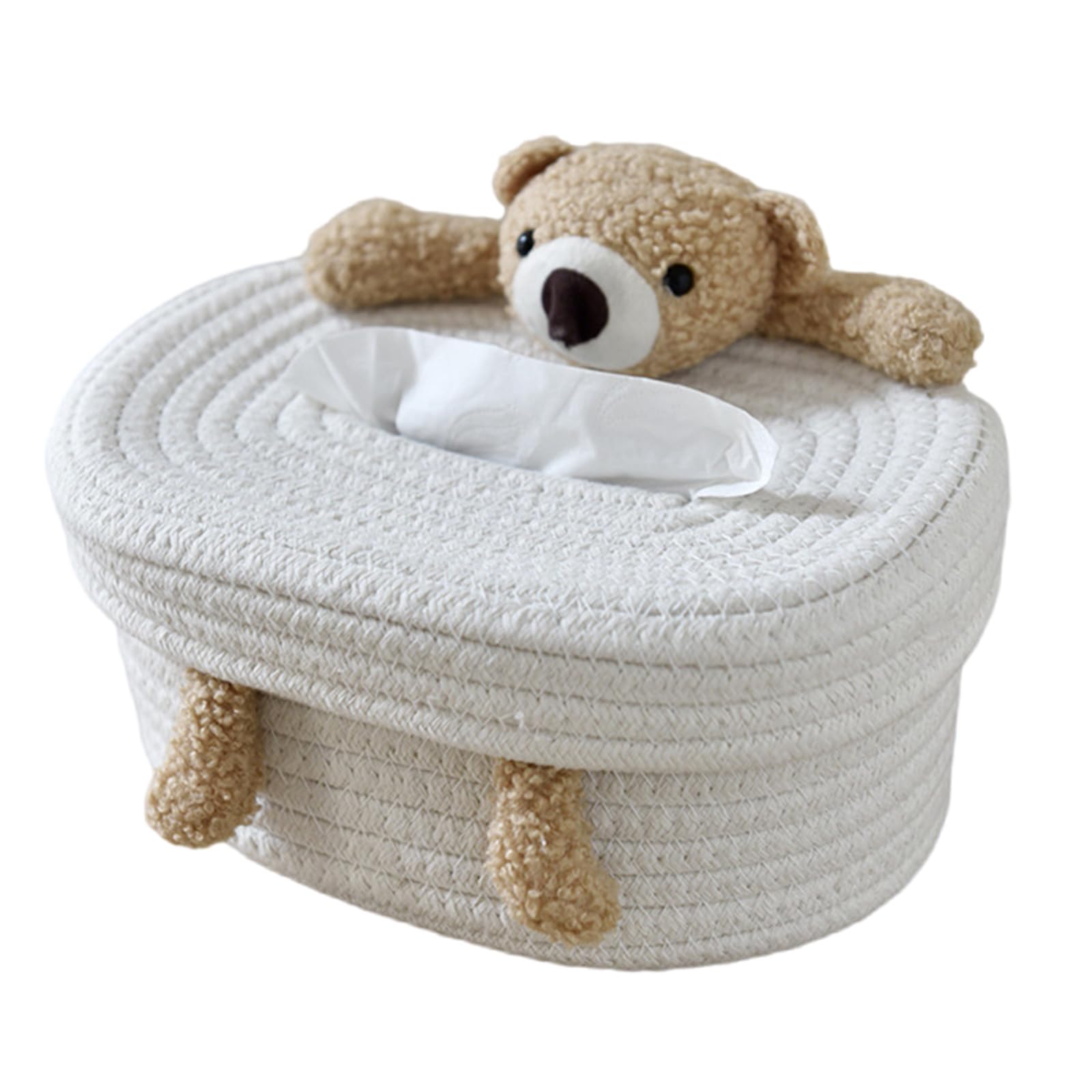 Mekalero Adorable Desk Cotton Tissue Case Practical and Stylish Tissue Organizers Unique Paper Dispenser for Coffee Tables Cotton Container