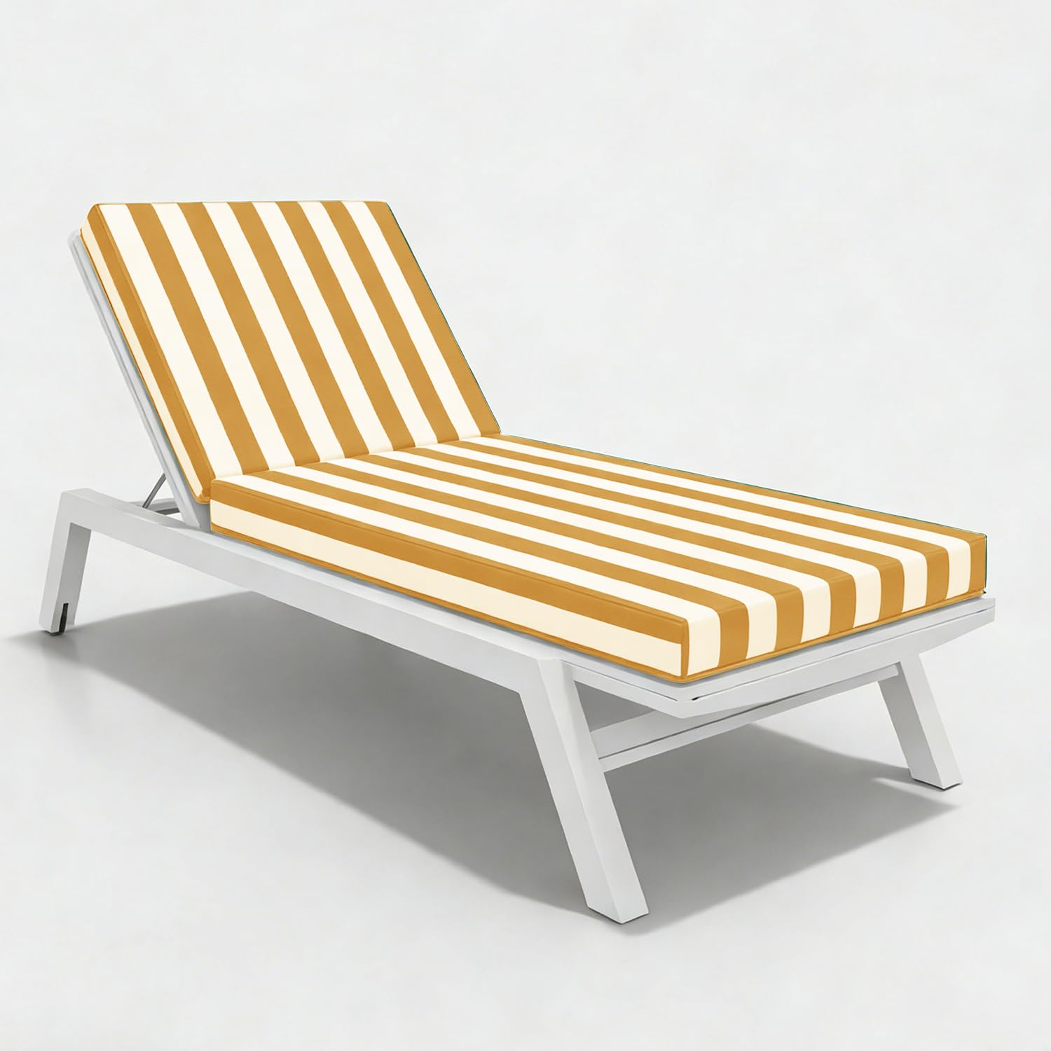 WLXFF Waterproof Sun Lounger Cushion, Thick Non Slip Replacement Pad for Garden Recliner, Removable Zip Cover, Outdoor Sunbed Mattress for Patio