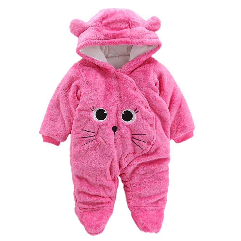 Vekdone Newborn Baby Jumpsuit Outfit Hoody Coat Winter Warm Fleece