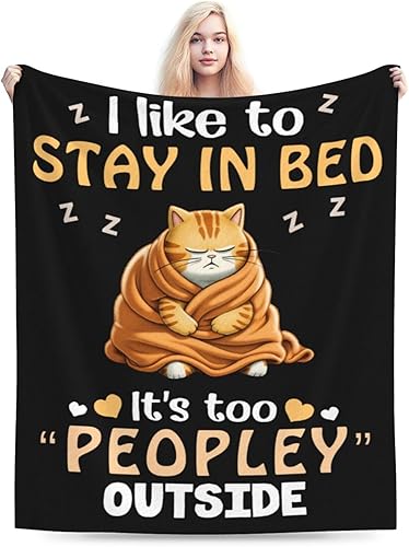 Miniatura 3 de Divertida manta de gato para niñas y mujeres, regalos para amantes de los gatos, ultra suave y acogedora, manta de forro polar de gato mullido para