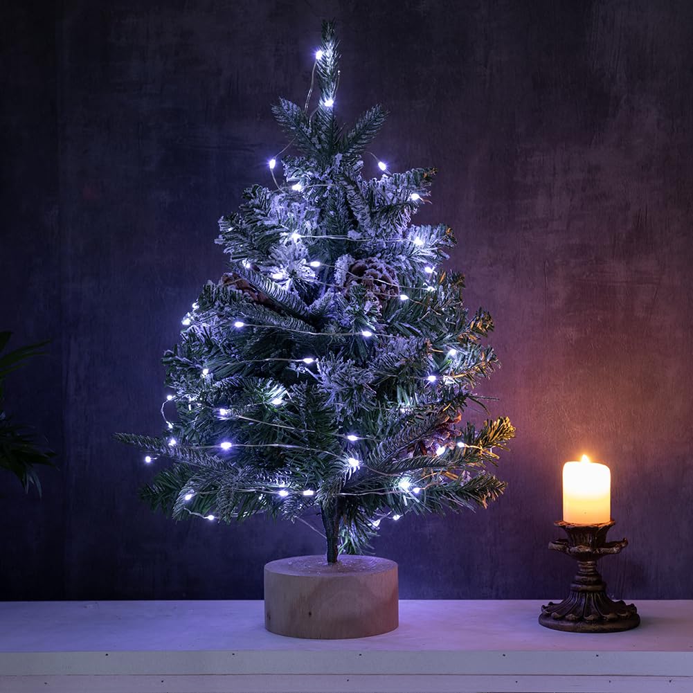ZELUXDOT Cool White Fairy Lights 200FT Long Plug in LED Silver Wire String Lights 600 LED 8 Modes for Wedding Indoor Outdoor Christmas Tree Patio Porch Garden Decoration - Image 3