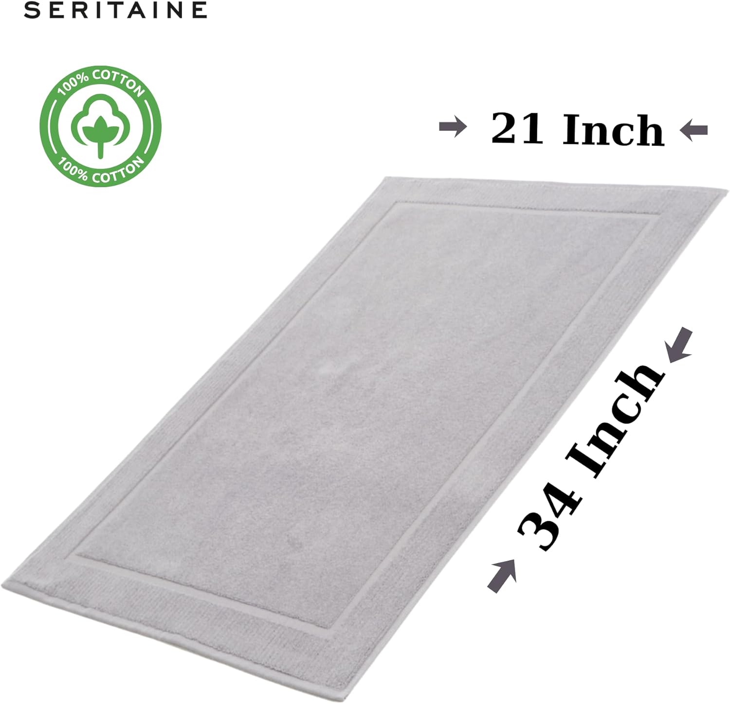 Turkish Cotton Bath Mat Set of 2-100% Turkish Cotton 21x34 inch Bathroom Floor Towel Mat (Not Rug) - Absorbent 900 GSM Hotel Spa Quality Floor Towels - Machine Washable Quick Dry