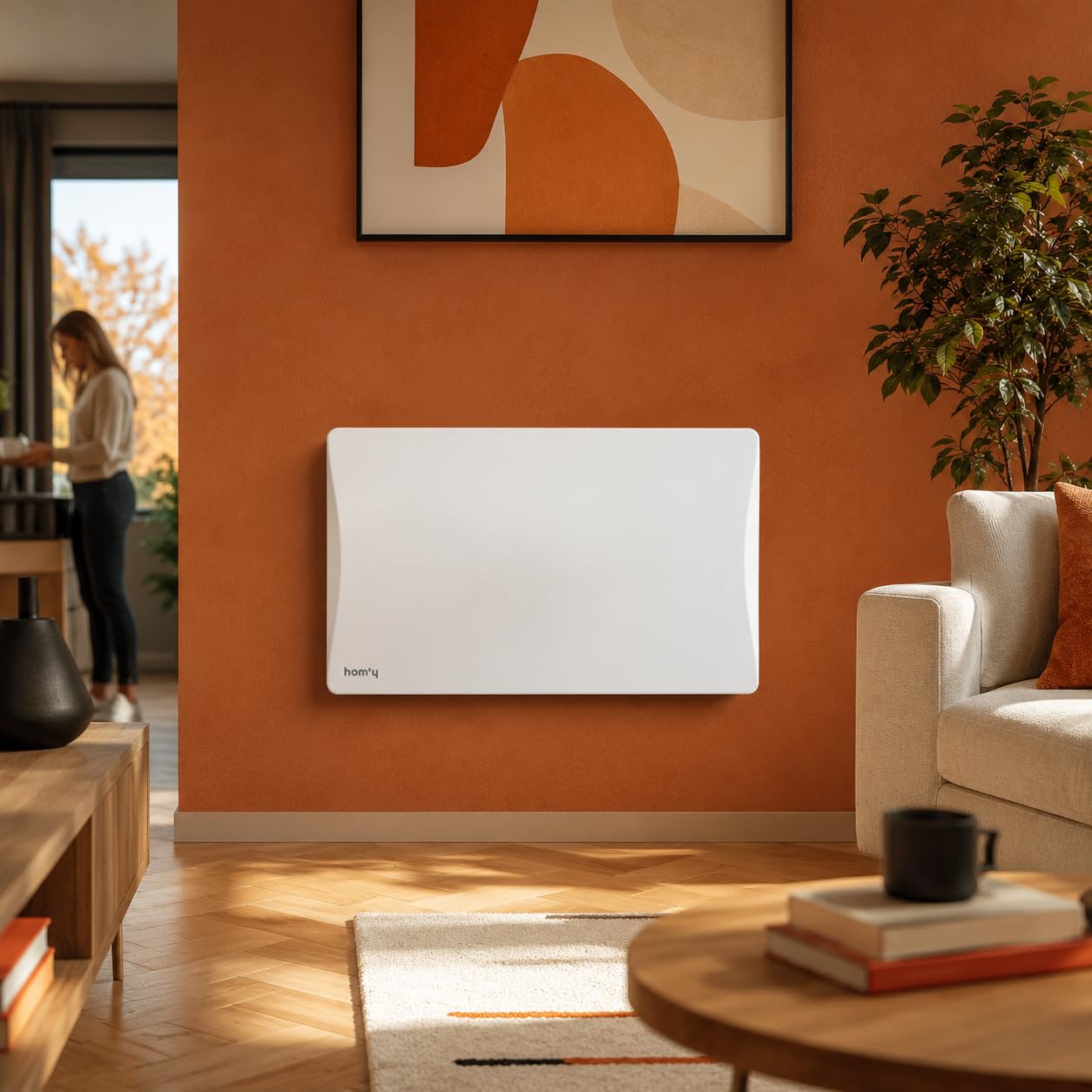 BESTHERM - Radiateur électrique fixe connecté WIFI à inertie sèche fonte 1500W ALOA CONNECT horizontal blanc