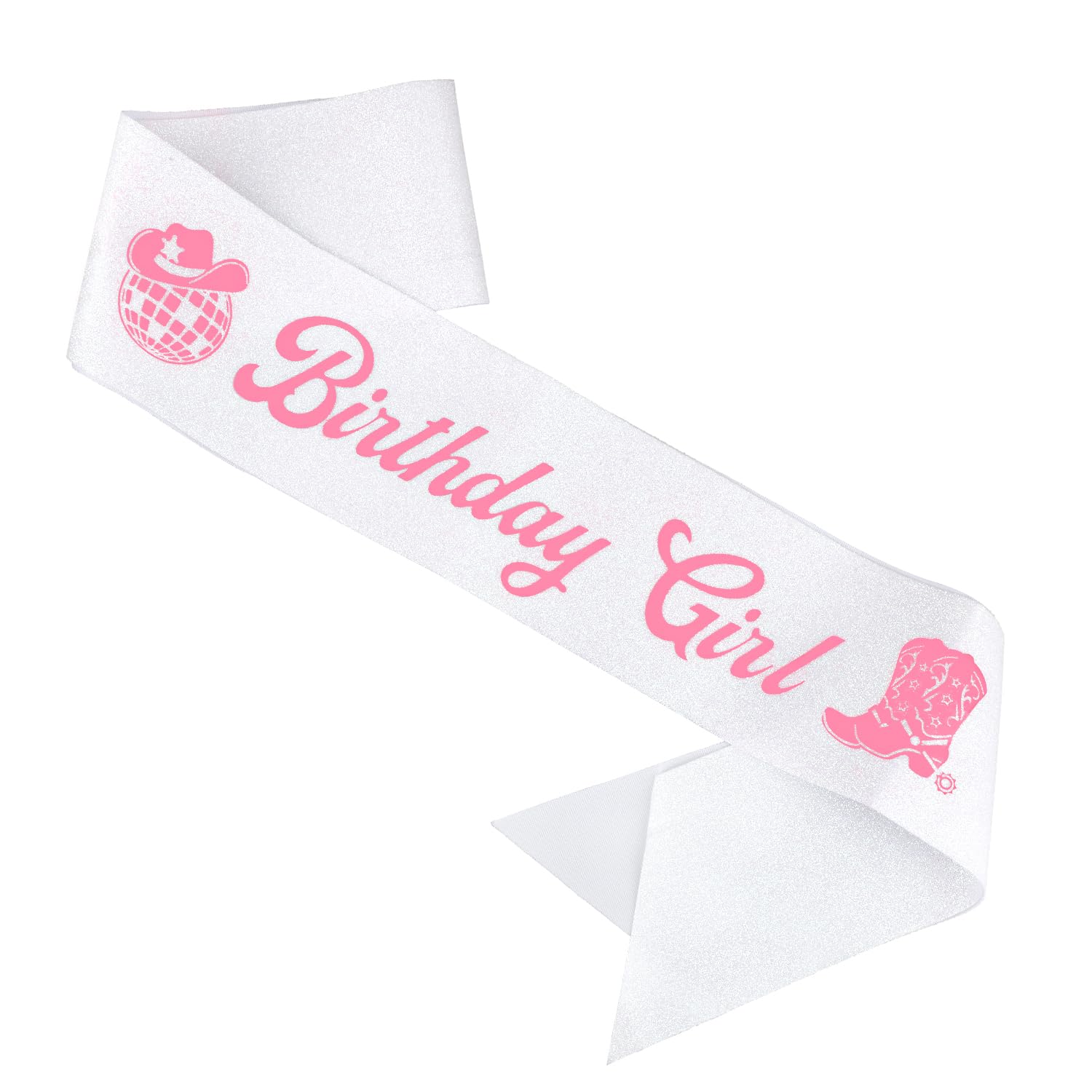 Birthday Girl Sash – White & Pink Foil, Adjustable For 10th, 16th, 18th, 21st Celebrations - View #10