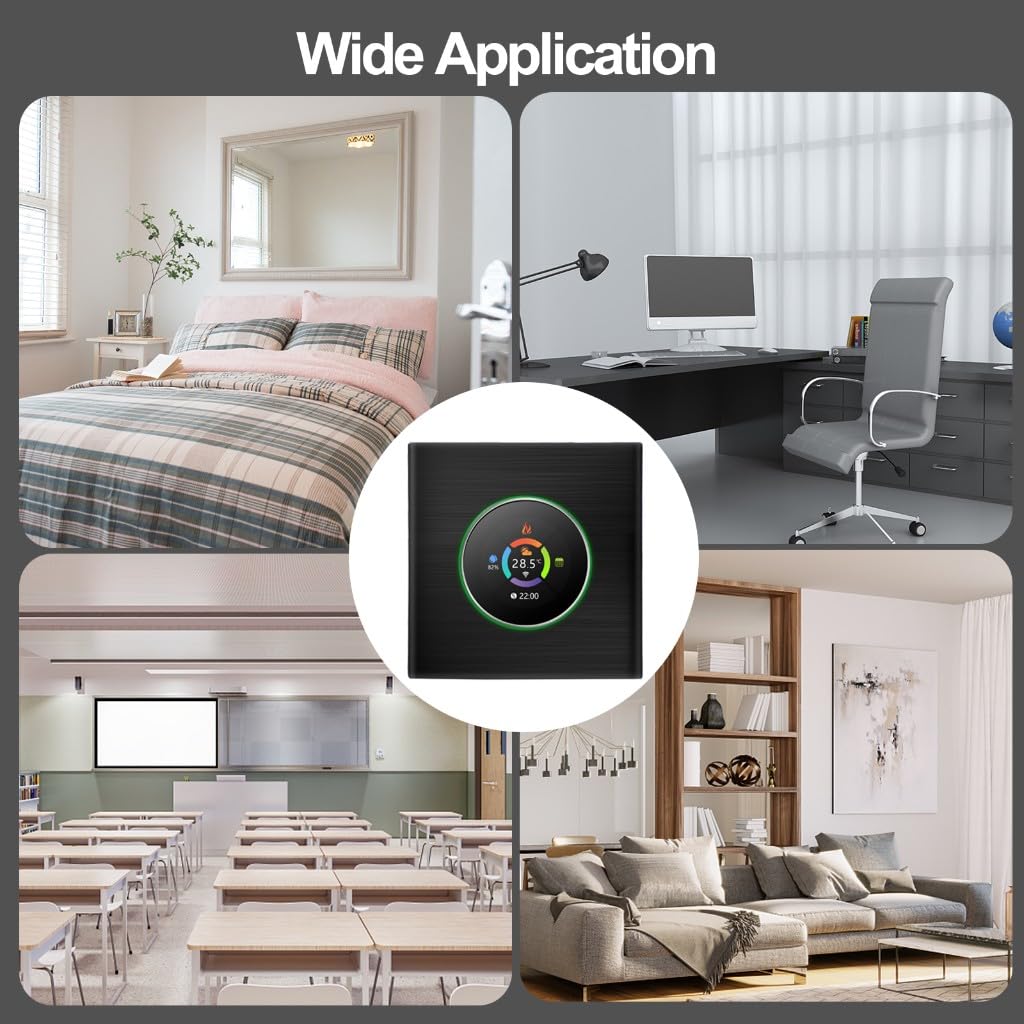 Termostato WiFi Compatible with para Calderas Gas | NTC3950, Programación por franjas, Control suave, ±1℃ Precisión, Carcasa ignífuga, 86x86 mm, 5A compatible, AHORRO
