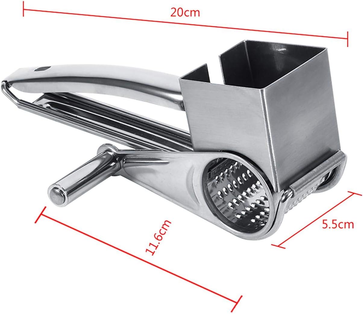 Rotary Cheese Grater Stainless Steel Handheld Rotary Cheese Shredder with 1 Drums Shred Tool
