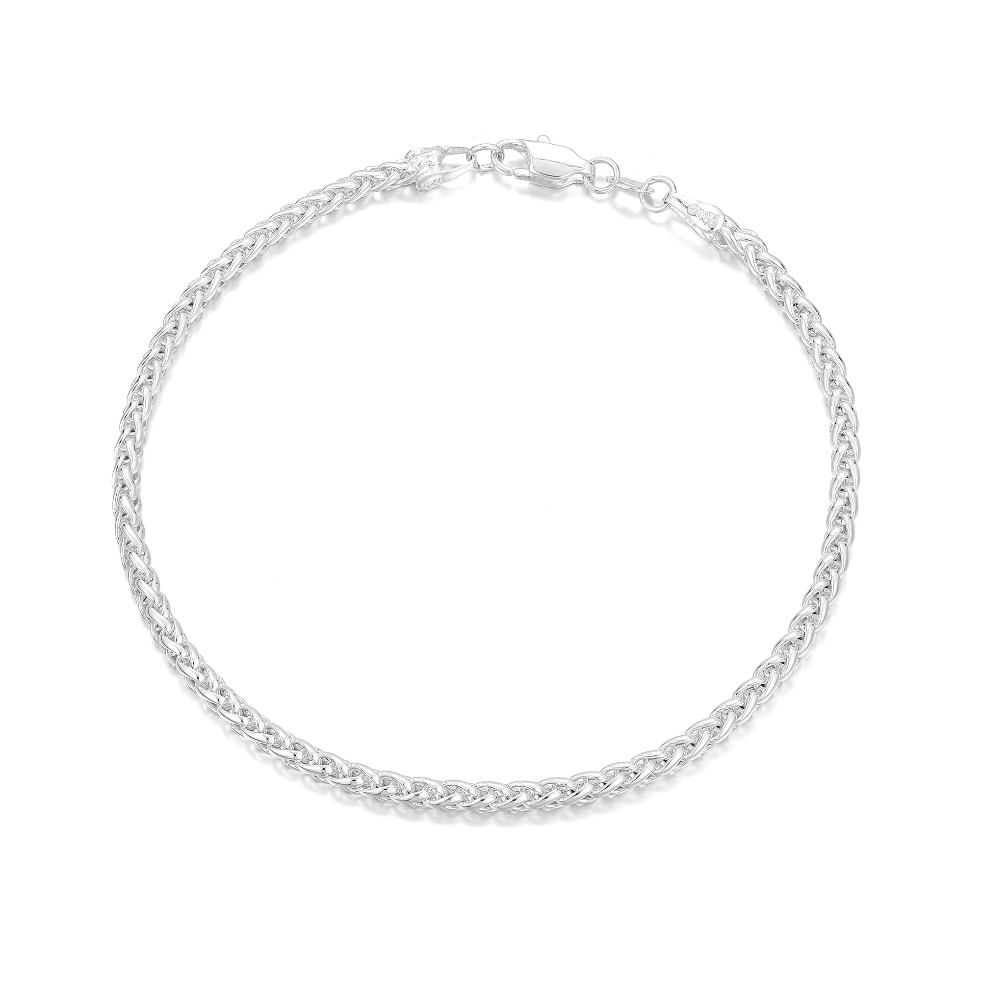 SLOONG Silber Blumenkorb Armbänder Herren - 3MM Breit Blumenkorb Armband 925 Silber Over Schmuck Geschenke für Papa Freund Ehemann Sohn 20/22/22.8/25CM
