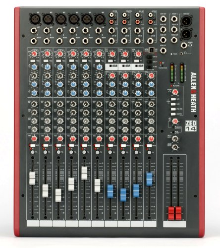 Allen & Heath ZED-14 - 14-Channel Touring Quality Mixer with USB I/O (AH-ZED-14),Grey/Red #1