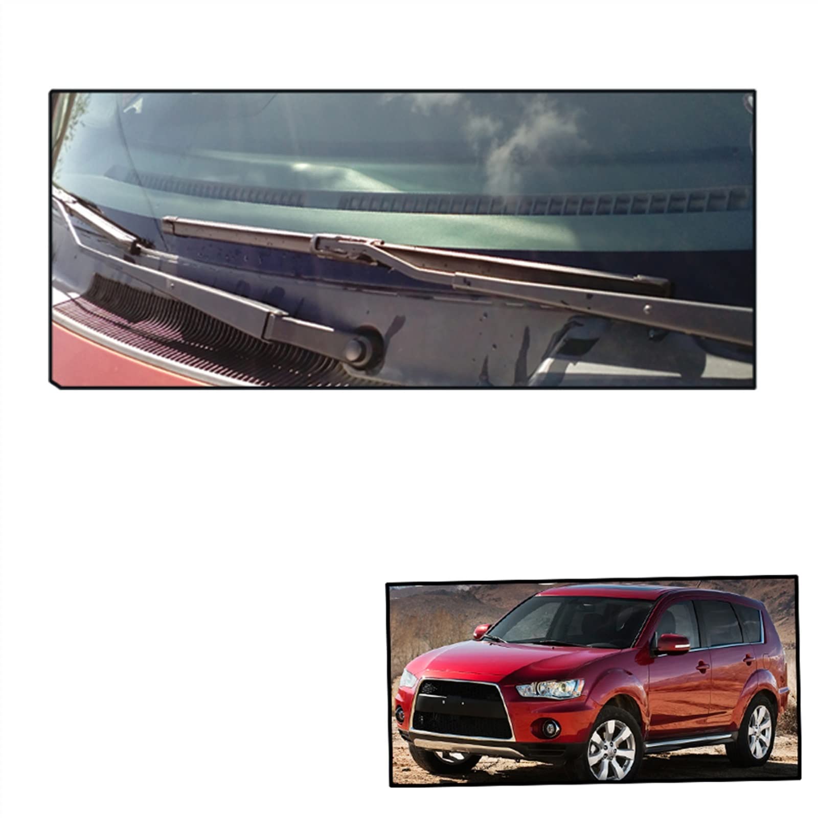 Limpiaparabrisas De Coche De 24 "+ 21" + 12 ", Limpiaparabrisas Delantero Y Trasero De Coche para Mitsubishi para Outlander 2007 2008 2009 2010 2011 2012