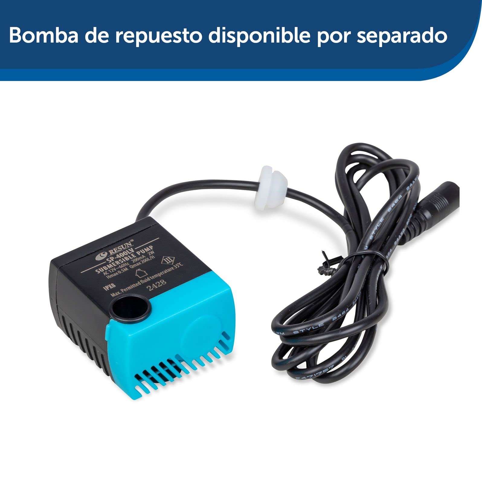 PetSafe - Fuente de Cerámica para Perros y Gatos Drinkwell Avalon 2L - Bebedero de 2 Boquillas para 2 Animales - Fácil de Limpiar - Blanco