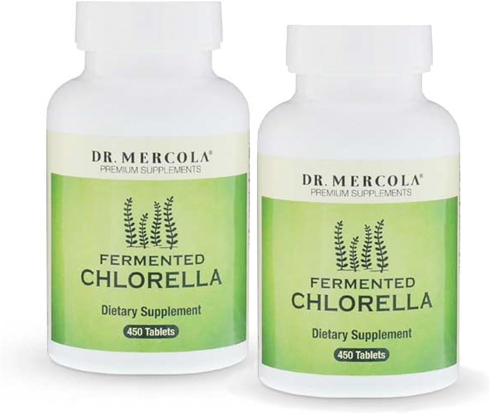 Dr. Mercola Fermented Chlorella 1000mg - 450 Tablets, Bottles
