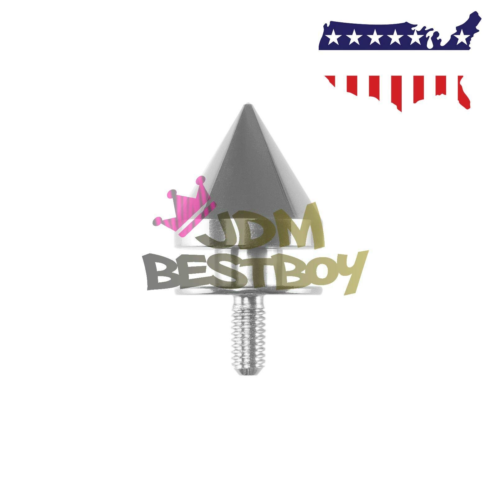 JDMBESTBOY JDM Silver Spiked Quick Release Fasteners for Car Bumpers Trunk Fender Hatch Lids Kit from