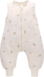Baby Schlafsack mit Füßen 1.0 TOG Schlafsack 100% Baumwolle Ganzjahres Schlafsack Babyschlafsack mit Beinen