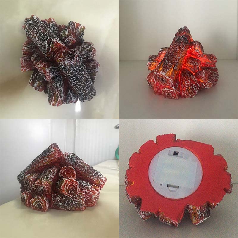 Lampe à Charbon De Bois Simulée LED - Lampe Cheminée Sans Flamme Réaliste Pour Ambiance Chaleureuse