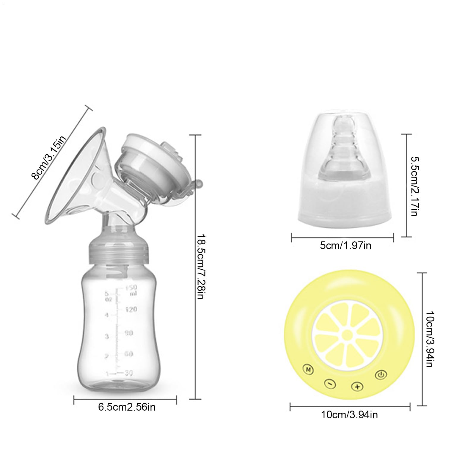 Tiralatte elettrico – Dispositivo di portatile, estrattore regolabile per allattamento, silenziosa macchina ricaricabile (design confortevole in silicone) | Collettore di latte alimentato