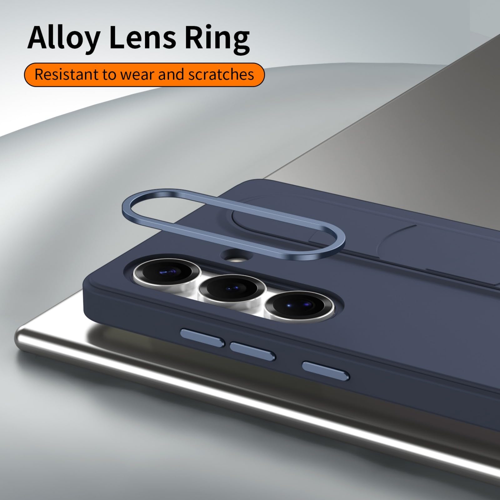 Etui na S24 Plus Case + 3 inteligentne przyciski NFC + pasek na nadgarstek i uchwyt + pierścień ze stopu obiektywu, stojak na uchwyt do Samsung Galaxy S24 + (1)