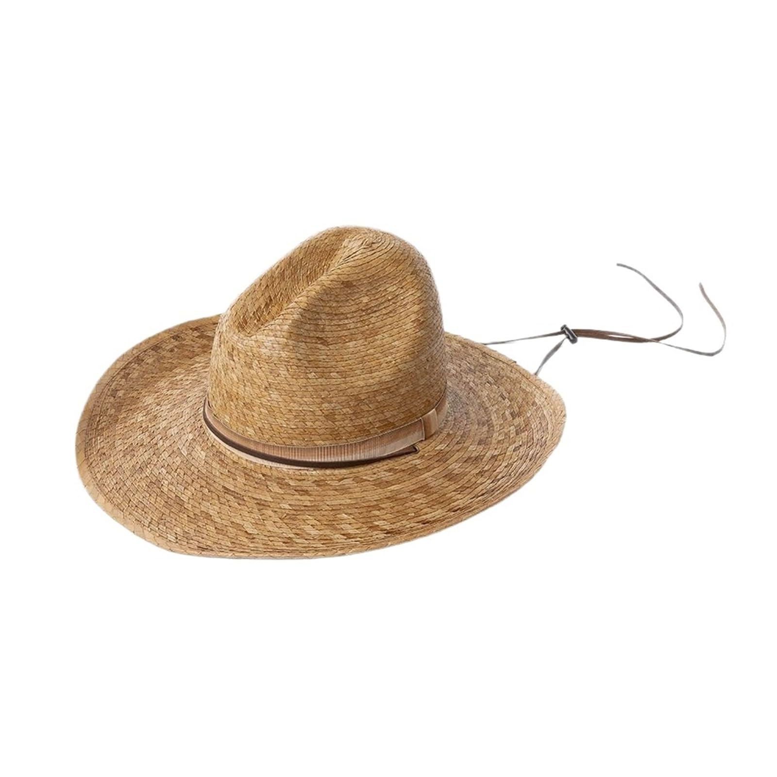 Cappello da Cowboy Alto in Foglia di Palma Lavorato a Mano, Paglia di Protezione Solare Estiva per Esterni