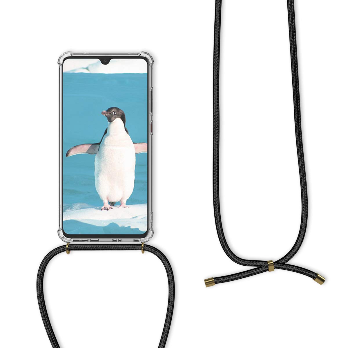 Verco Handyhülle Mit Kordel Für Huawei Mate 20 – Transparente Silikonhülle Mit Verstellbarem Halsband
