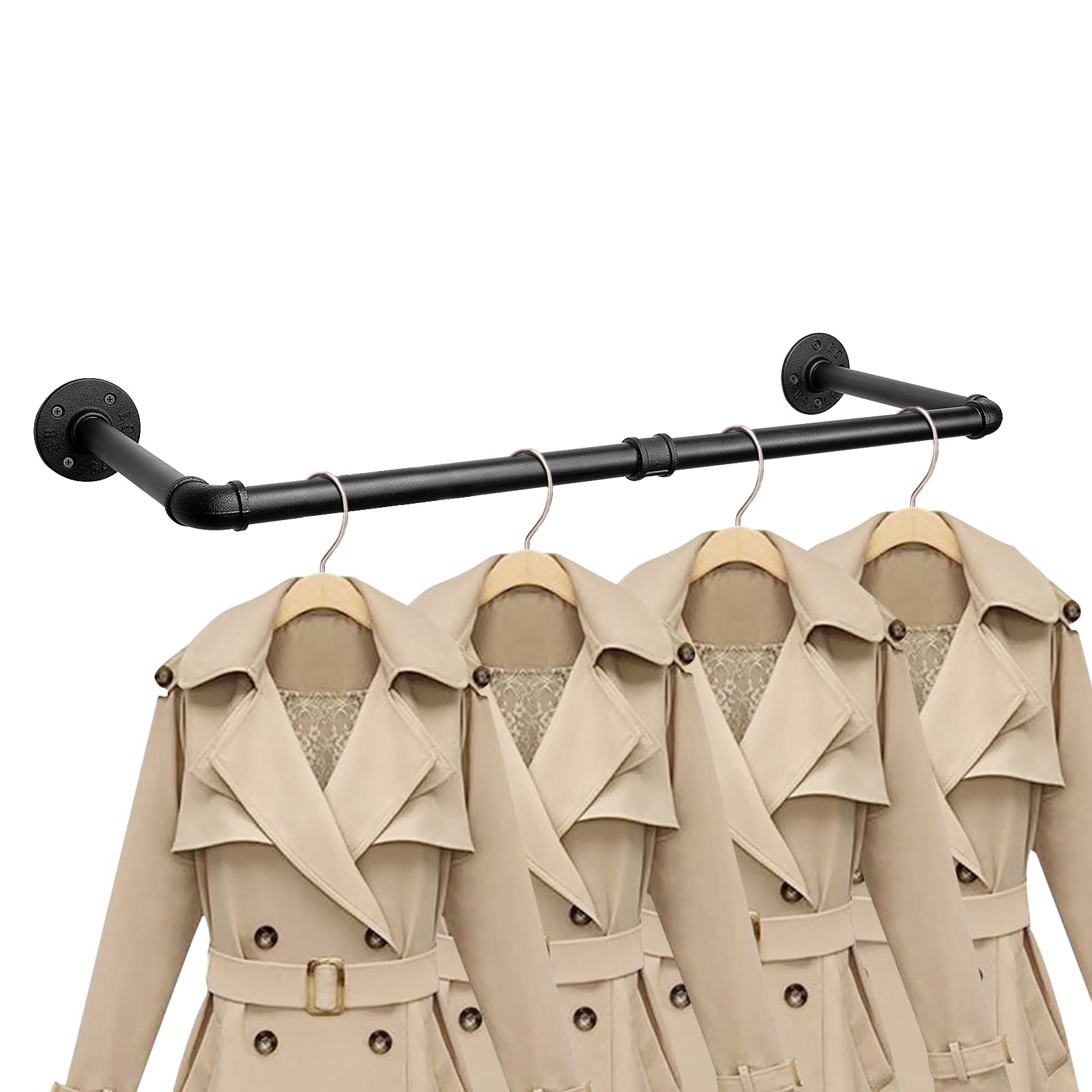 Buy Jeasor Industrial Iron Pipe Clothes Hanging Bar DIY Walled Garment