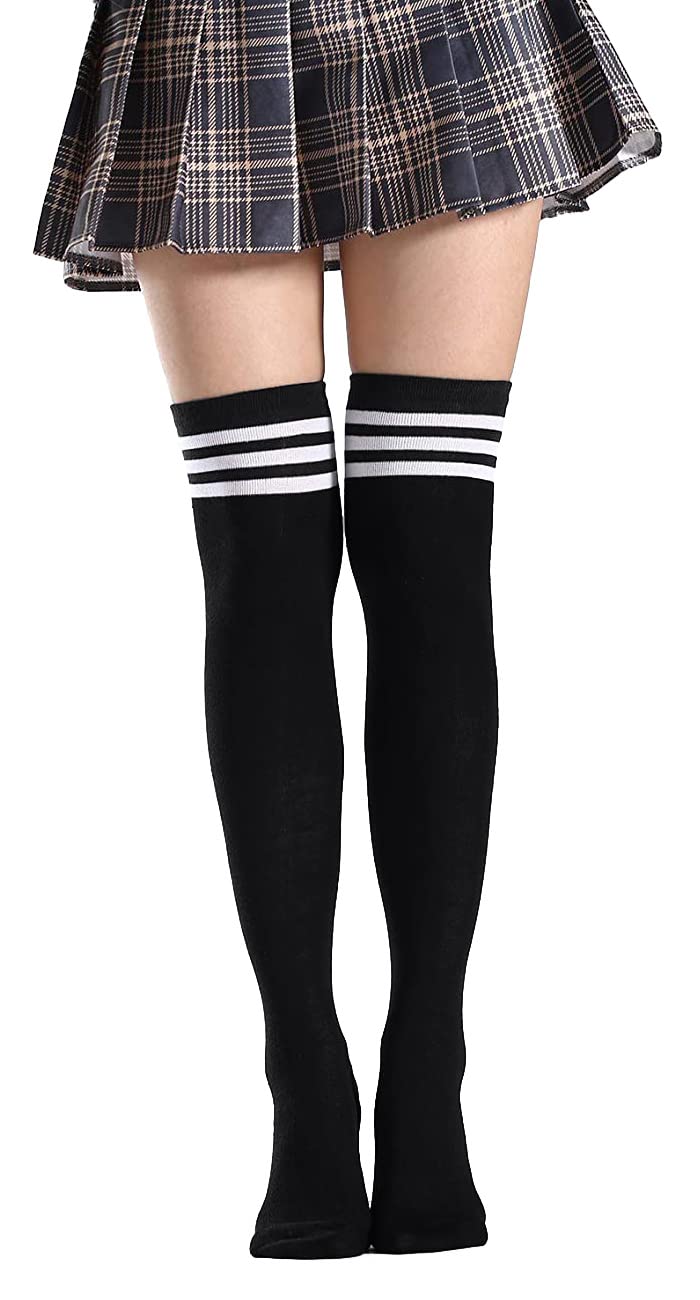 FGFD&OU Calcetines Altos de Muslo Mujer Calcetines Hasta la Rodilla Calcetines Largos Cosplay Casual Medias de Botas Largas para Chicas Mujeres Calcetines Navideños