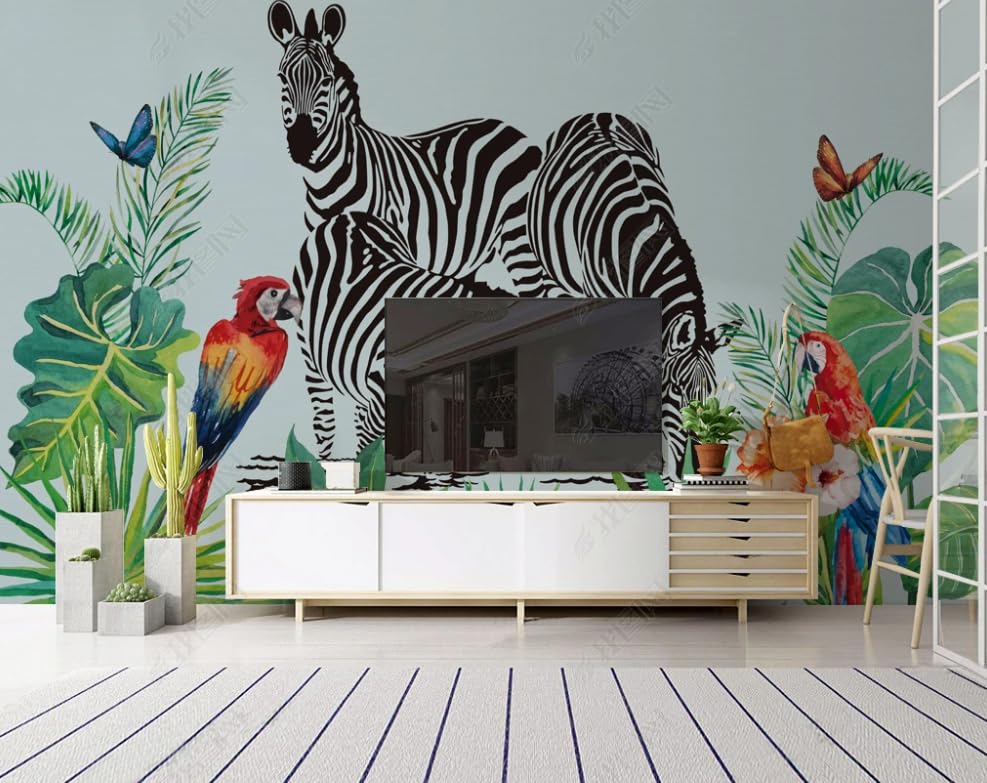 Papier peint intissé plante zèbre poster géant mural salon 400x280 - 3