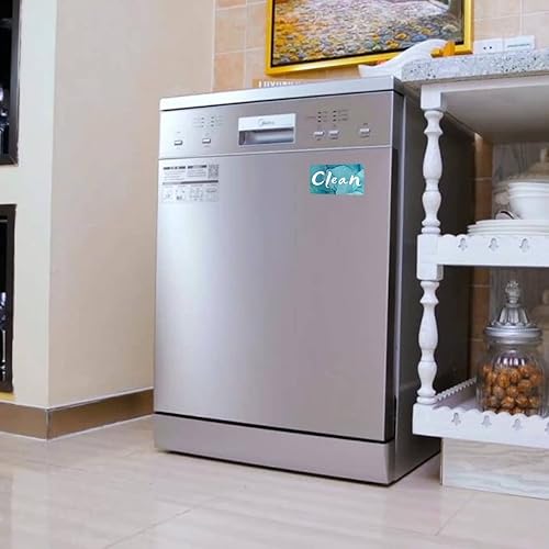 Miniatura 6 de Dirty Clean - Imán para lavavajillas, letrero de limpieza sucia, rojo y verde, rectangular, PVC, 1 unidad, pequeño, minimalista