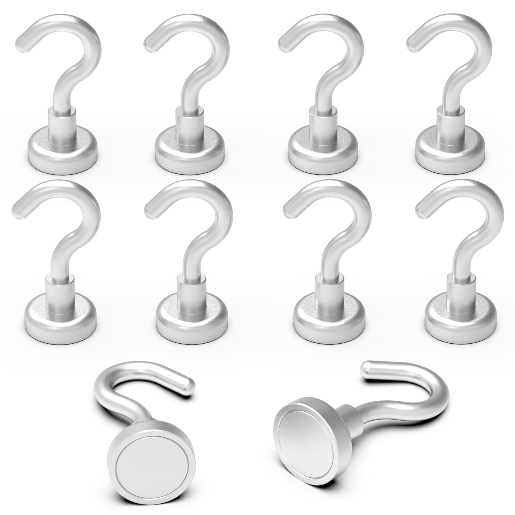 Thcmagorilla Copper,Silver Thcmag Magnetic Hooks Refrigerator, Cruise Ship Accessories,18 Lbs Super Magnets With Neodymium Rare Earth For Hanging, Door Holder, Keys, Home, Office, Refrigerators, Bbq, Pack Of 10