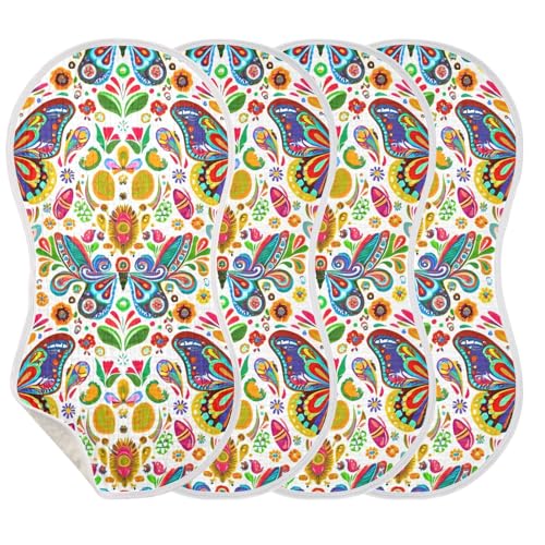 1 Pack Butterflies Muslin Burp Cloths Cotton Absorbent Baby Burping Rags for Boys Girls Soft Newborn Burp Bibs, 22 x 11 Inch3