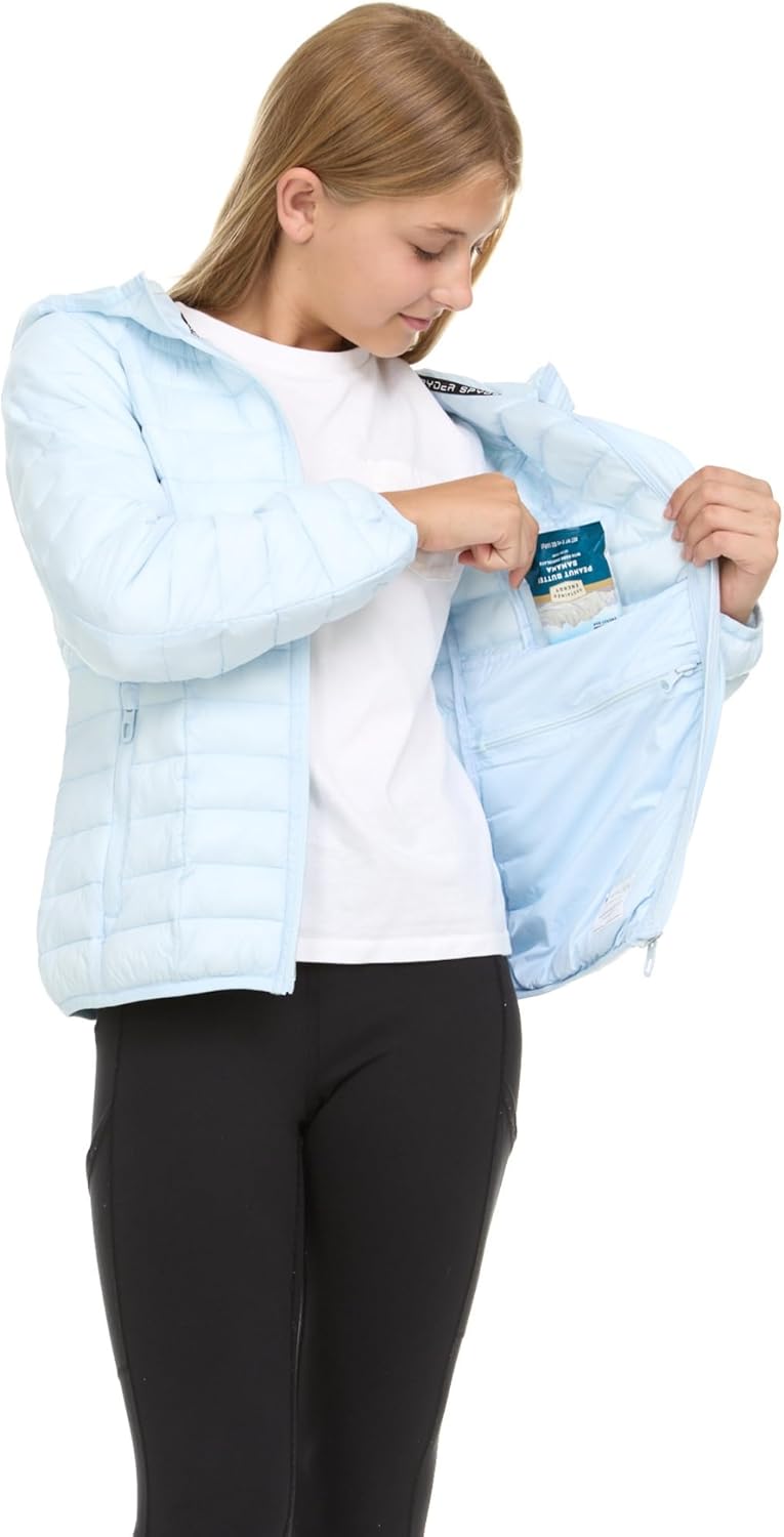 Spyder Girls Puffer Jacket with Hood Packable, Girls Winter Coats, Lightweight Ski Snow Outerwear - Image 6