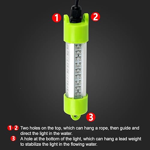 Miniatura 6 de 18 W 45 W DC 12 V verde IP68 impermeable aluminio superbrillante LED cebo de pescado muelle sumergible pesca submarina atractantes para por la noche