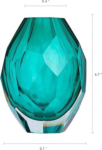 Miniatura 2 de Jarrón de arte de vidrio, florero transparente único, jarrones modernos para sala de estar, boda, mesa de comedor, oficina central de mesa jarrones