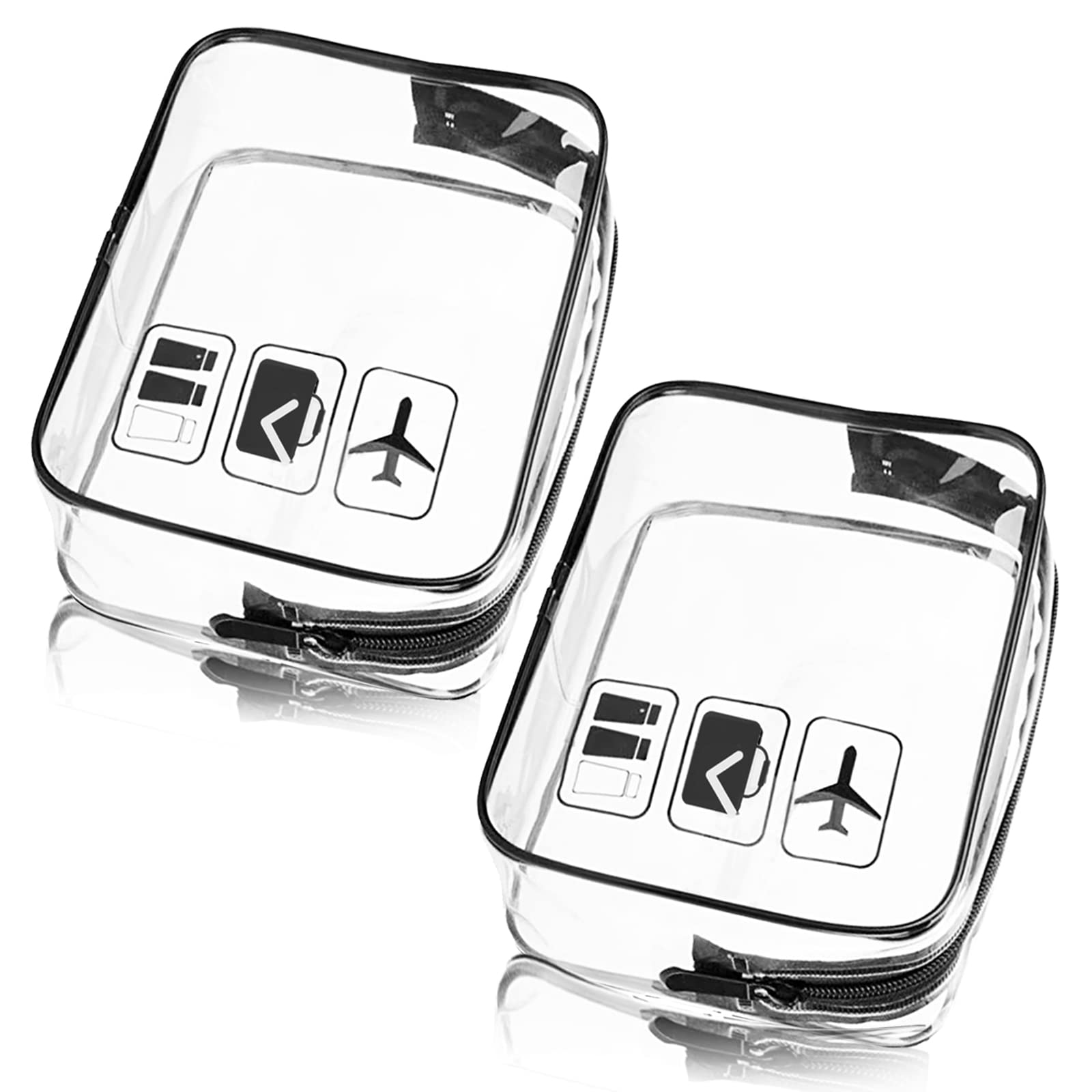 BuyBuyQUEEN2pcs TSA Approved Clear Toiletry Bag for Travel，Transparent Travel Bag with TSA Aviation Logo for Easy Airport Security Check